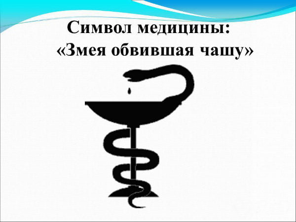 Символ медицины "змея обвившая чашу"