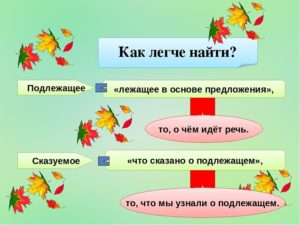 Подлежащее и сказуемое - это... (правило, примеры)