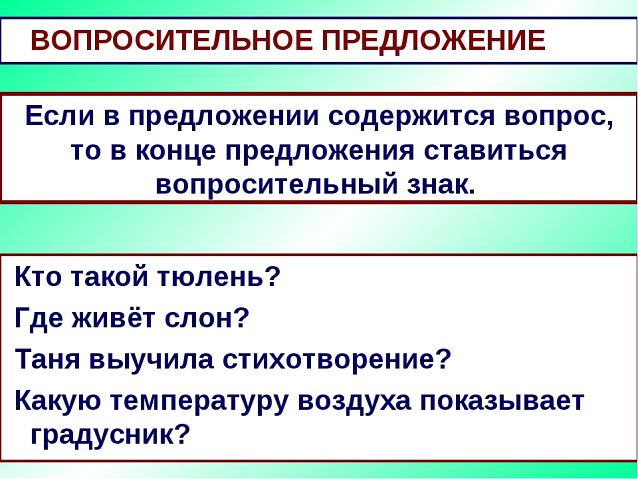 Вопросительное предложение