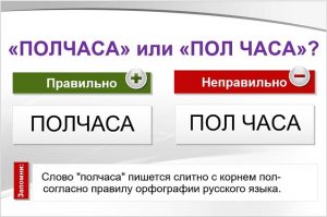 «Полчаса» как пишется, слитно или раздельно?